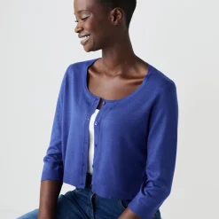 Bolero-vest met knopen, zachte touch