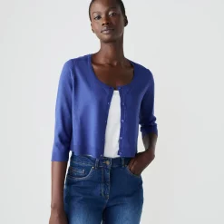 Bolero-vest met knopen, zachte touch