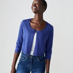 Bolero-vest met knopen, zachte touch