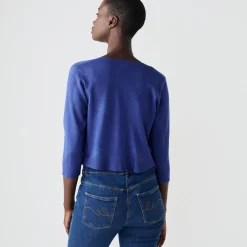 Bolero-vest met knopen, zachte touch