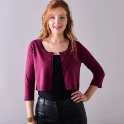 Bolero-vest met knopen, zachte touch