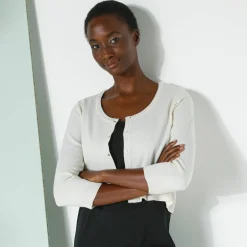 Bolero-vest met knopen, zachte touch