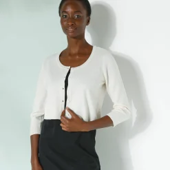 Bolero-vest met knopen, zachte touch