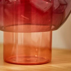 Bolvormige vaas in gekleurd glas, 17 cm hoog