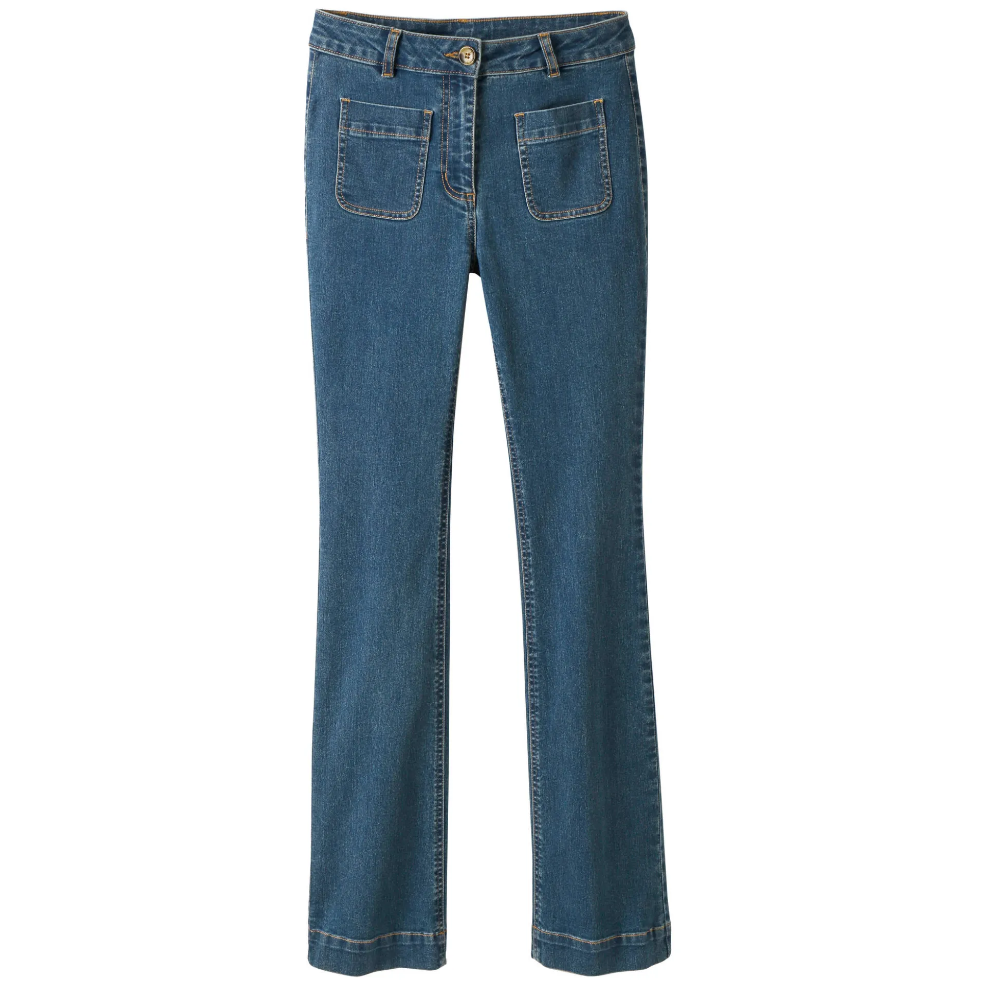 Bootcut jeans, opgestikte zakken