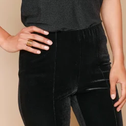 Bootcut legging met elastische taille, in velourstricot