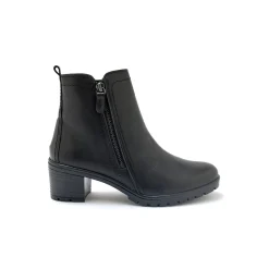 Boots in glad leer met rits en hak, extrabreed