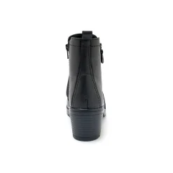 Boots in glad leer met rits en hak, extrabreed