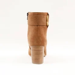 Boots in splitleer met gesp opzij