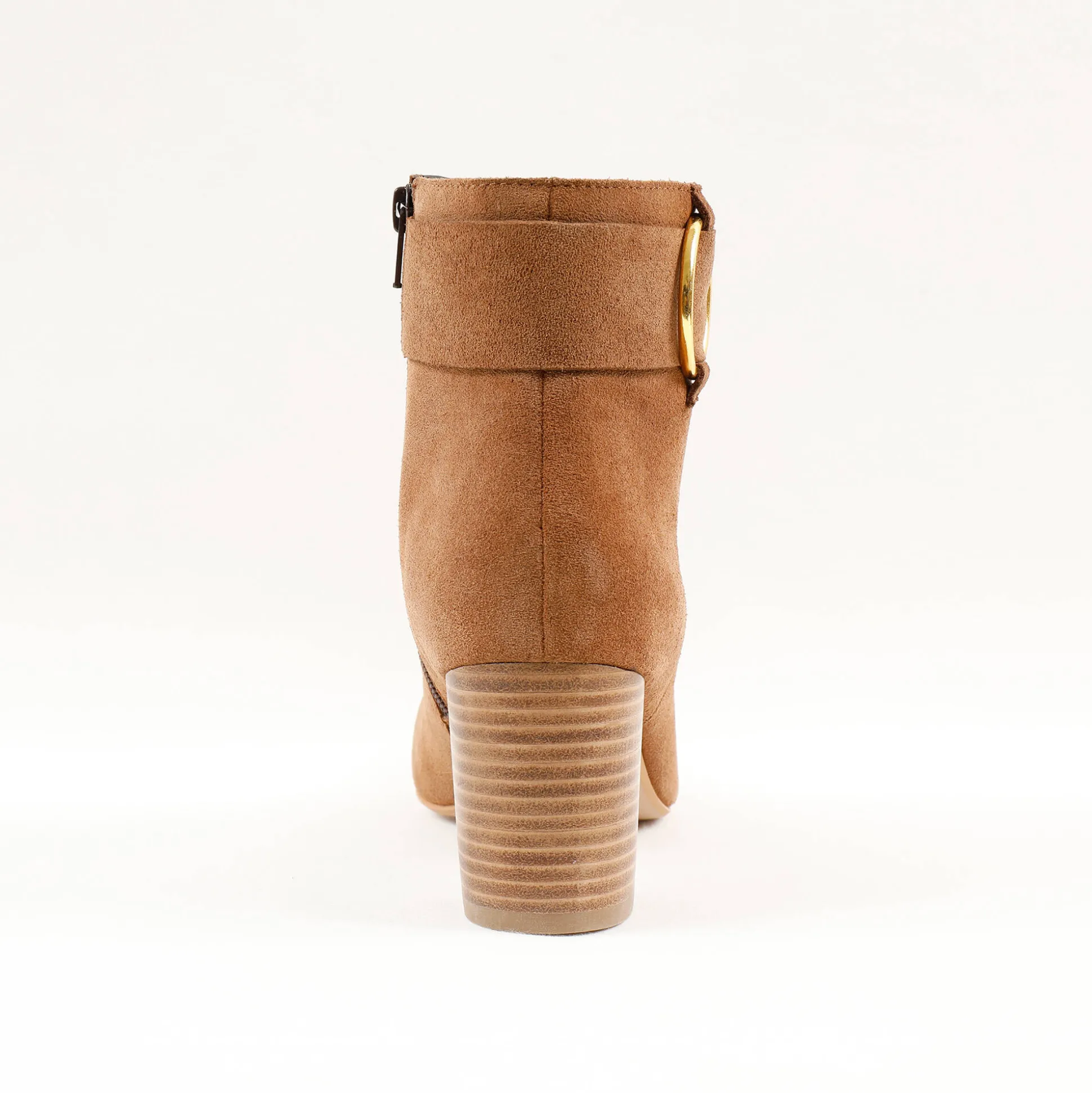 Boots in splitleer met gesp opzij