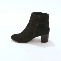 Boots in splitleer met hak