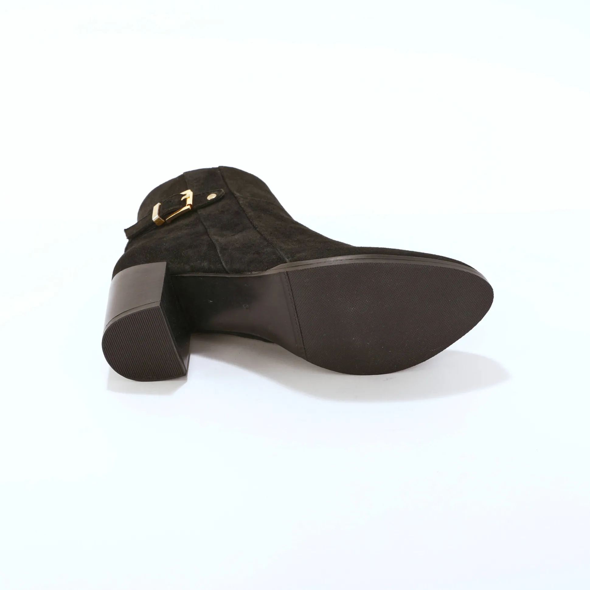 Boots in splitleer met hak