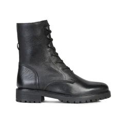 Boots met gekartelde zool en leren bovenwerk, zwart