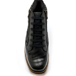 Boots met rits en veters, breed model - zebramotieven