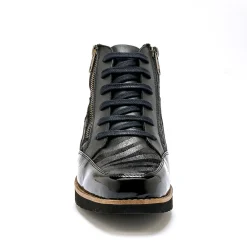 Boots met rits en veters, breed model - zebramotieven