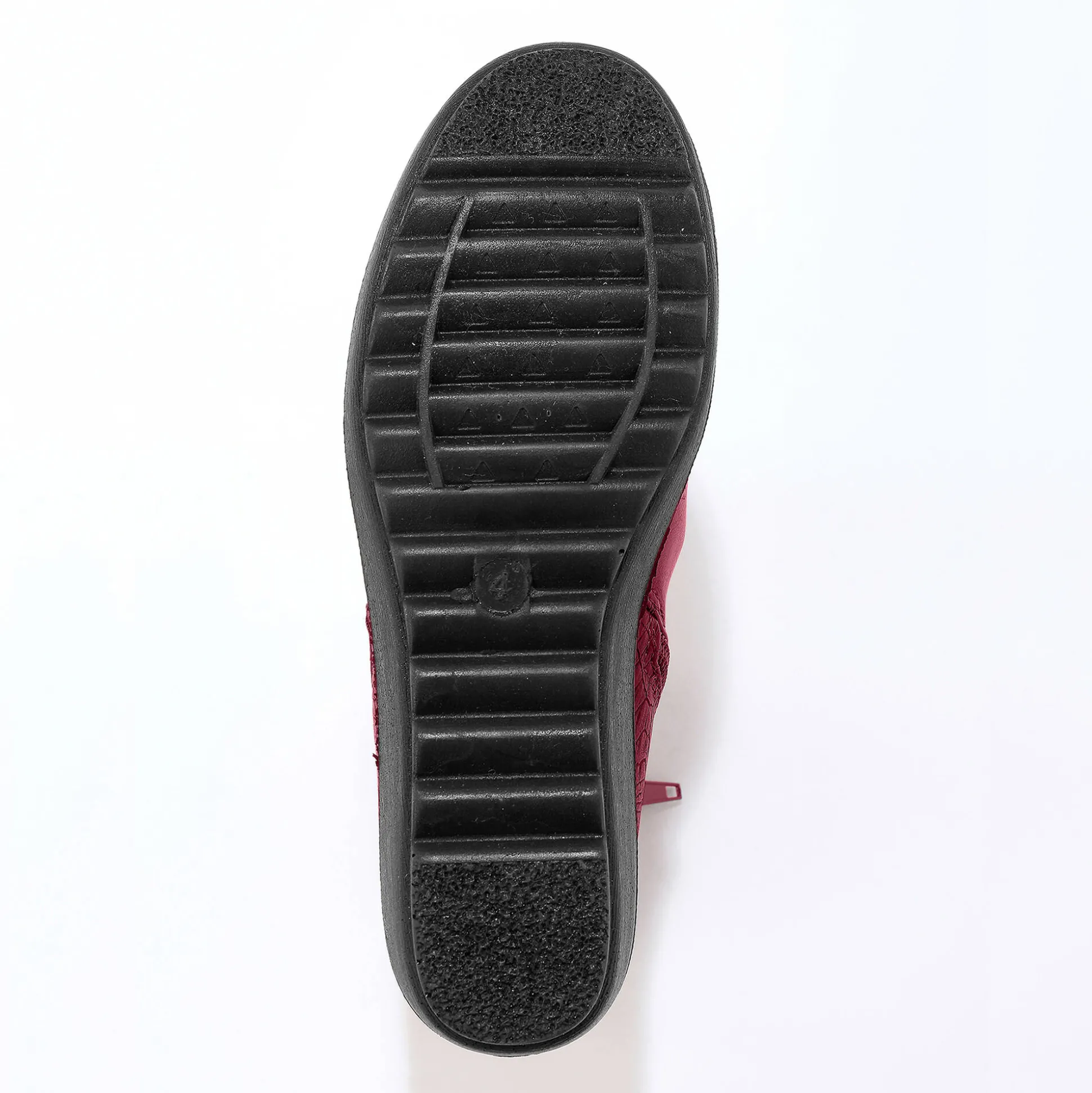 Boots met sleehak en rits, getextureerd effect achter