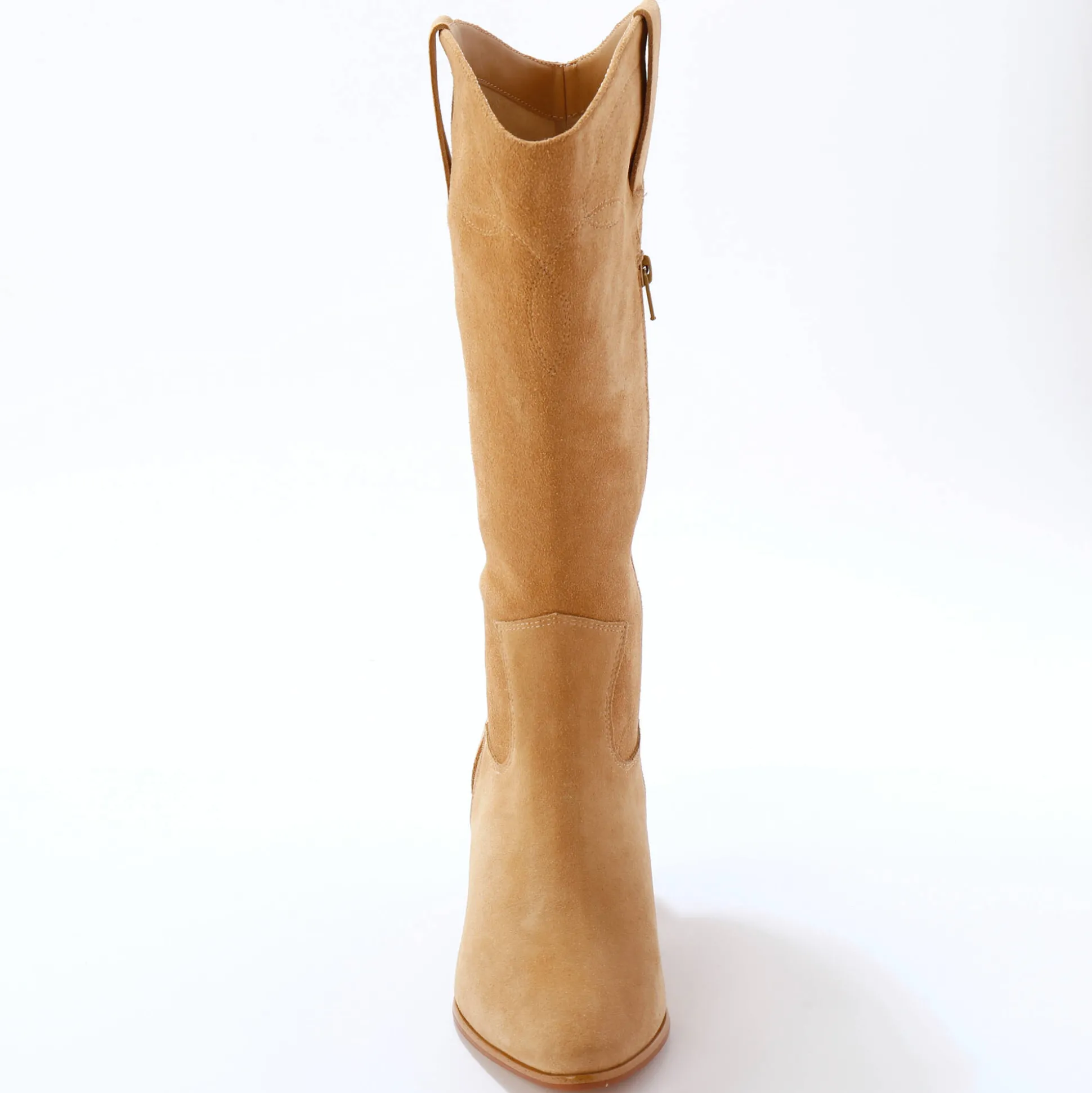 Bottes hautes santiags, cuir suédé