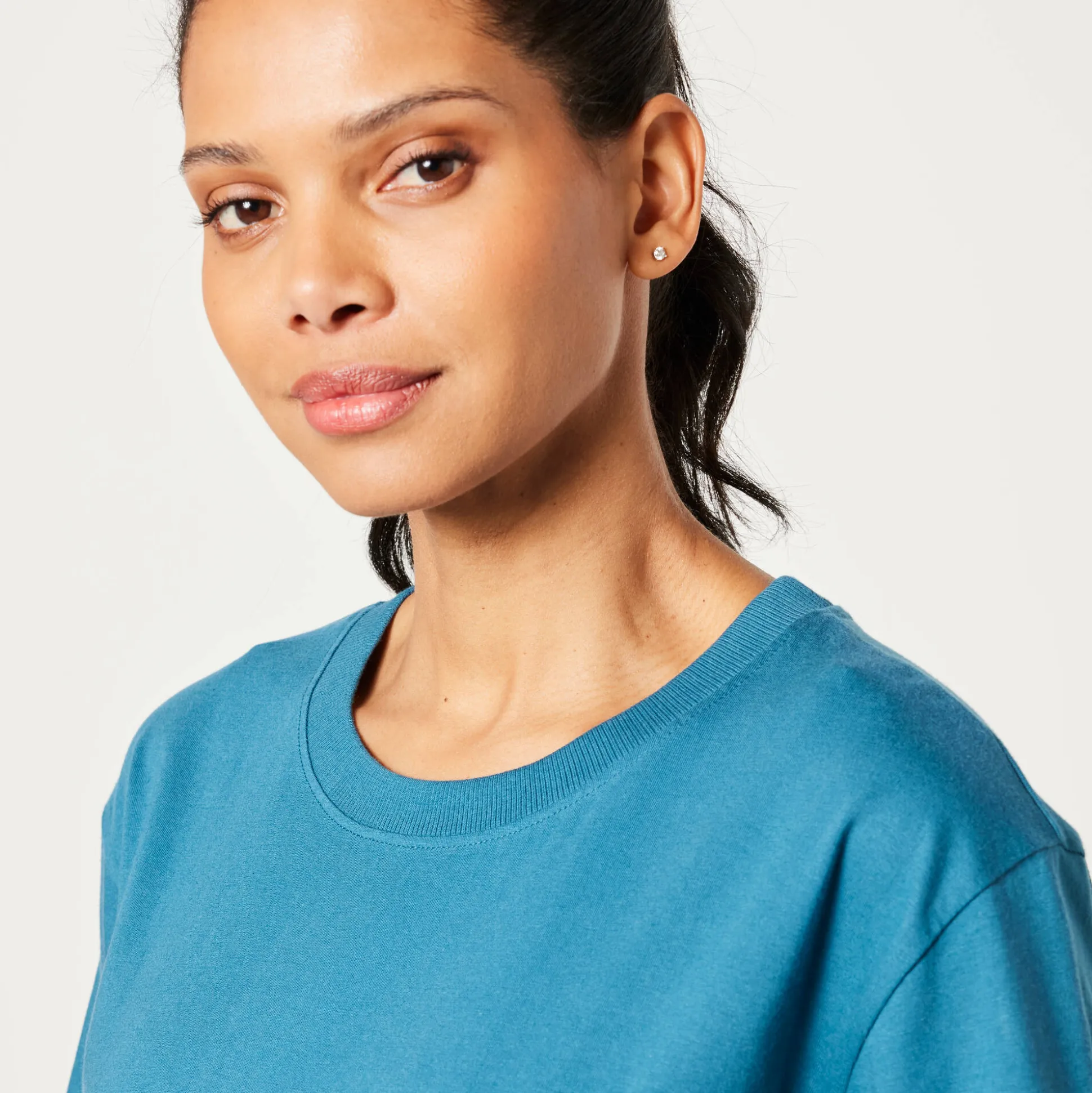 Boxy T-shirt met ellebooglange mouwen