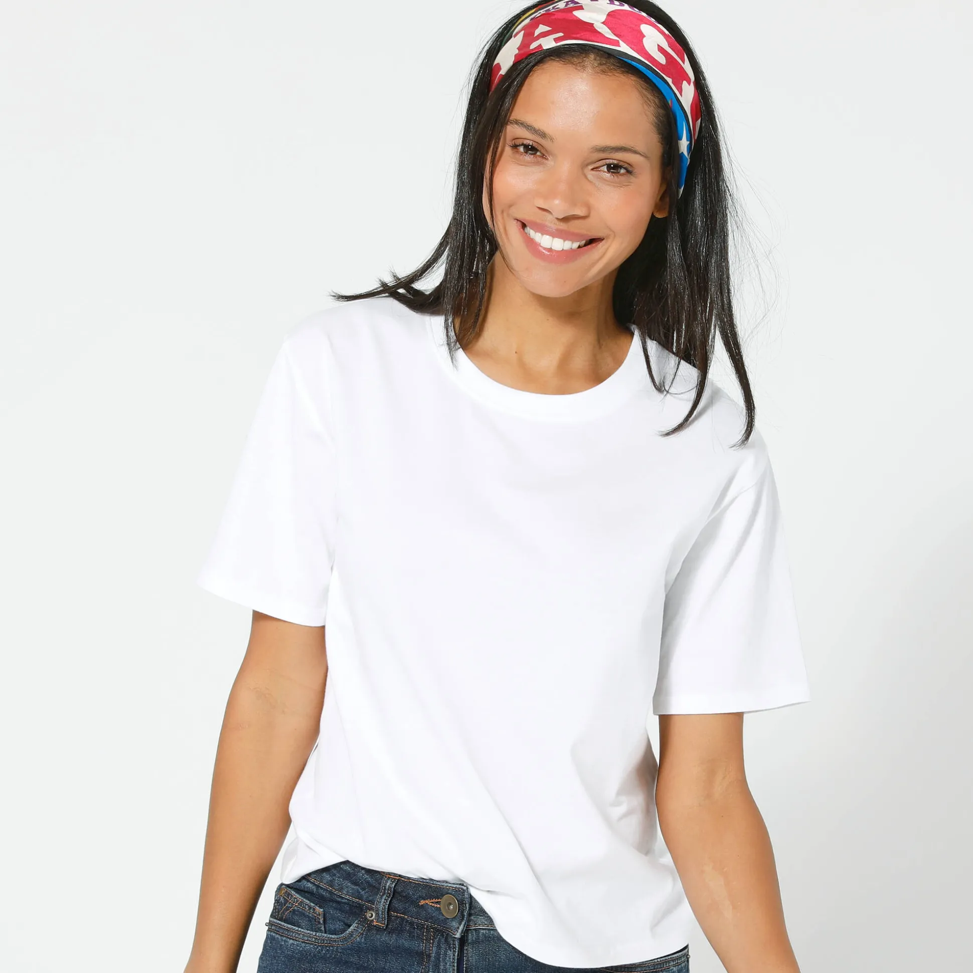 Boxy T-shirt met ellebooglange mouwen