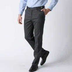 Broek in polyester en wol met verstelbare tailleband