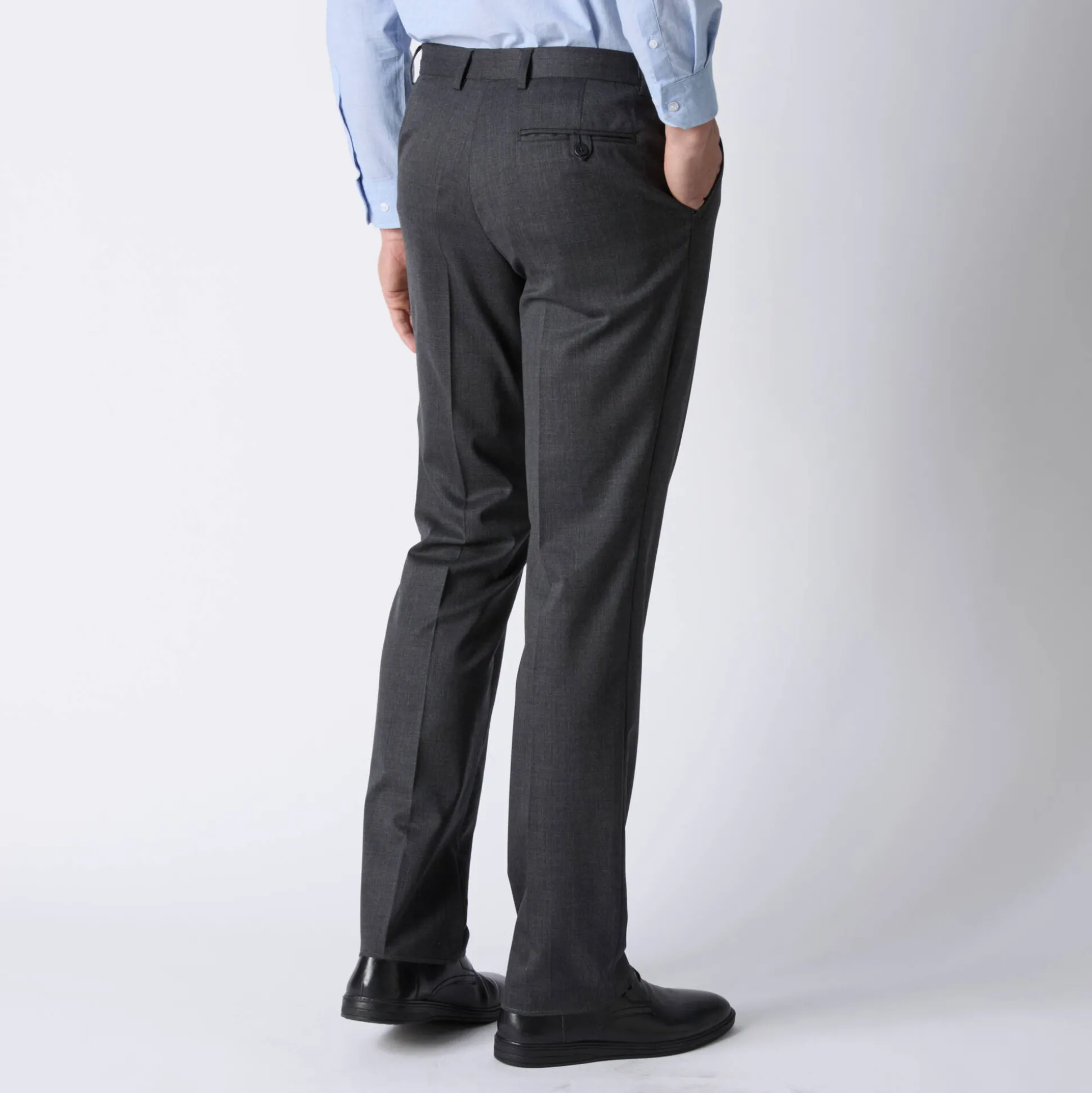 Broek in polyester en wol met verstelbare tailleband