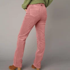 Broek in ribvelours met recht model