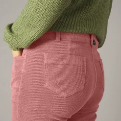 Broek in ribvelours met recht model
