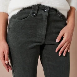 Broek in ribvelours met recht model