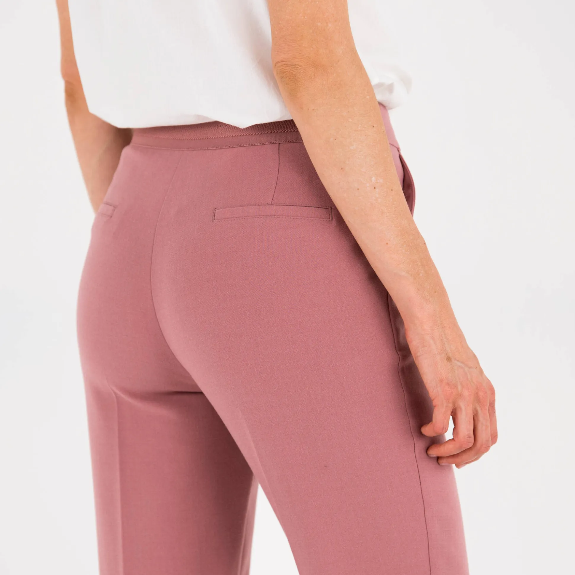 7/8-broek in slimmodel, effen