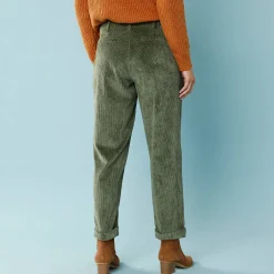 7/8-broek in velours, kleine lengtes
