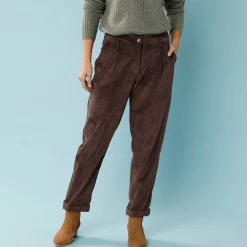 7/8-broek in velours, kleine lengtes