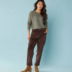 7/8-broek in velours, kleine lengtes