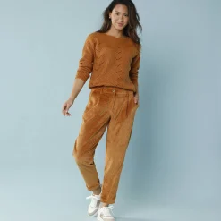 7/8-broek in velours, kleine lengtes