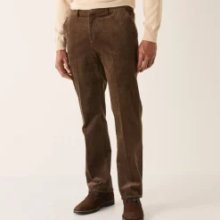 Broek in velours met elastische taille zonder bandplooien