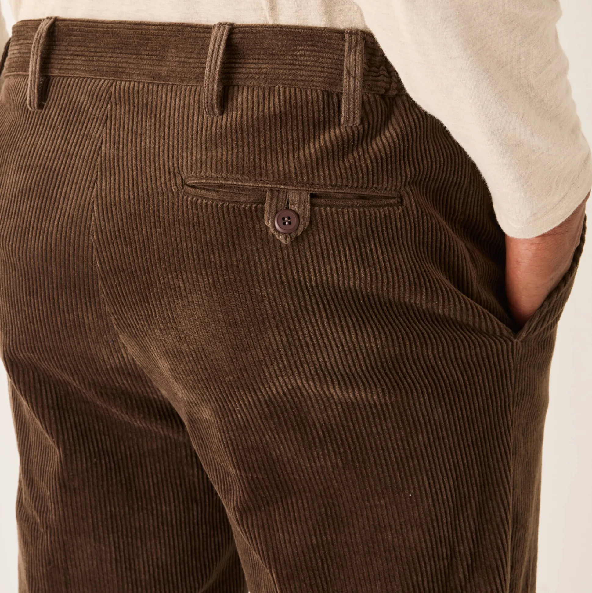 Broek in velours met elastische taille zonder bandplooien