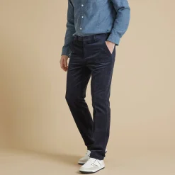 Broek in velours met elastische taille zonder bandplooien