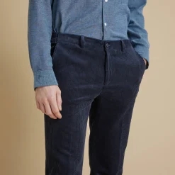 Broek in velours met elastische taille zonder bandplooien
