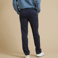 Broek in velours met elastische taille zonder bandplooien