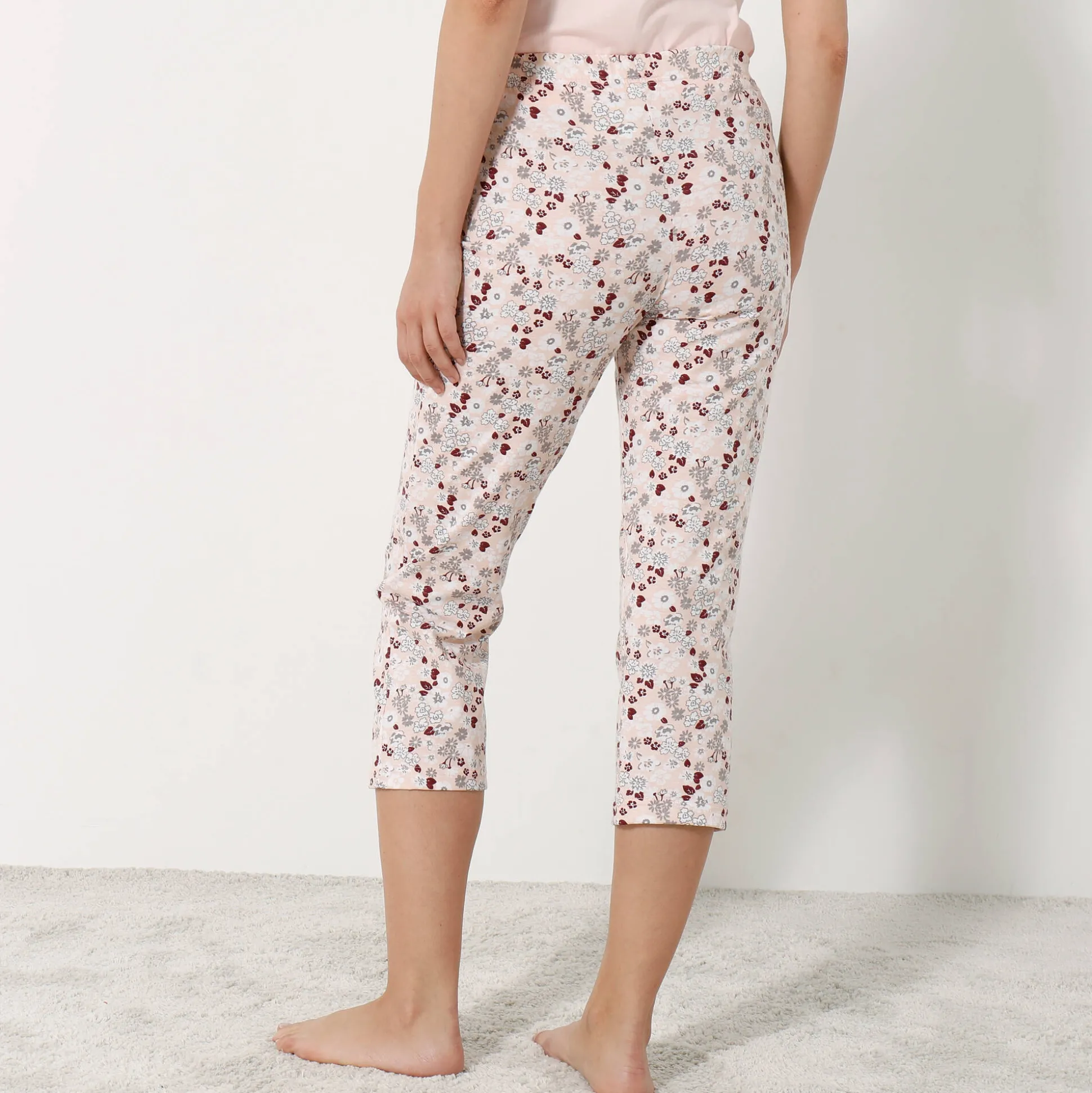 3/4-broek met bloemenprint - katoenjersey