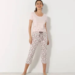 3/4-broek met bloemenprint - katoenjersey