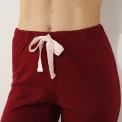 Broek met bloemenprint onderaan - katoenjersey