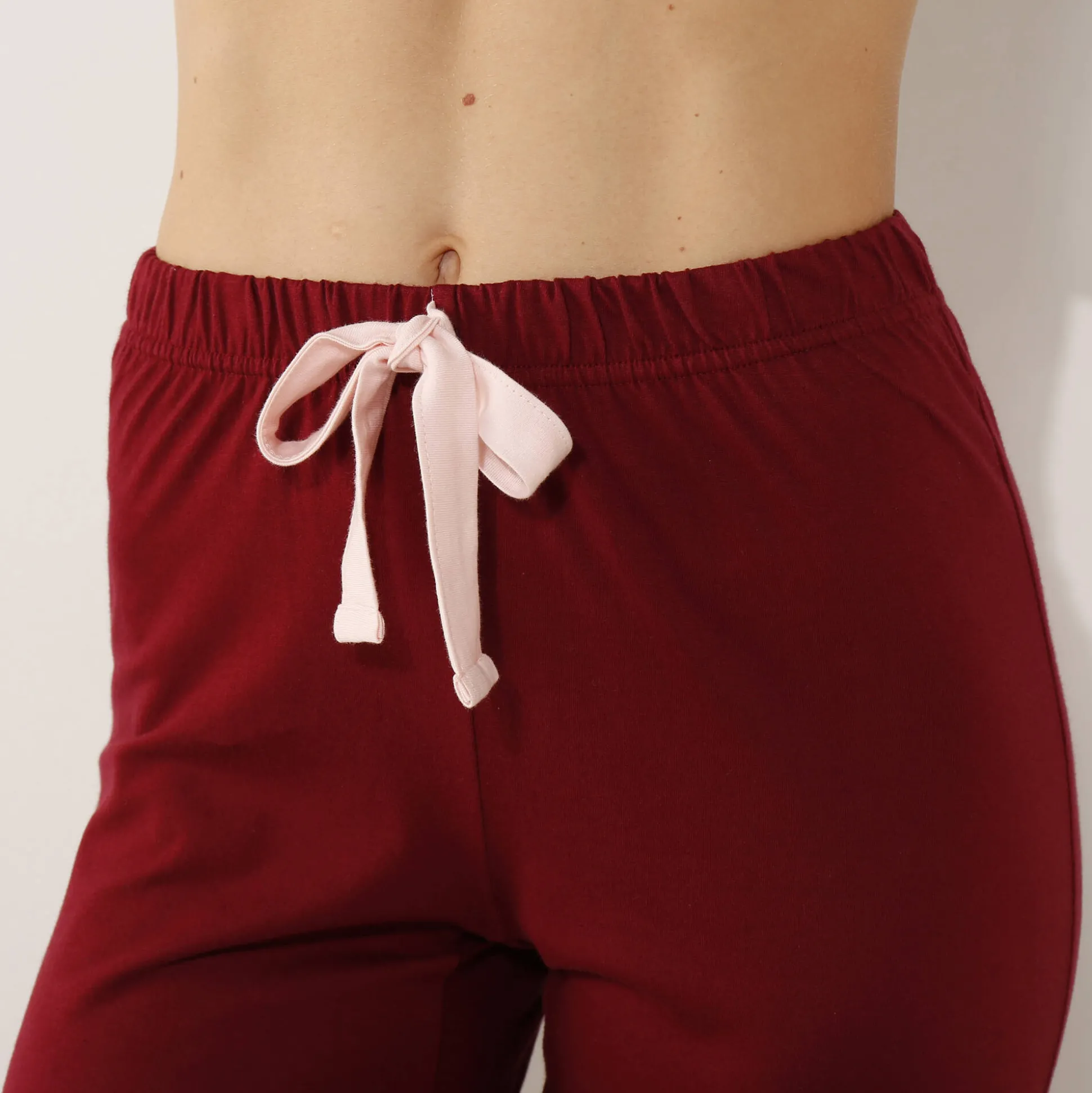 Broek met bloemenprint onderaan - katoenjersey