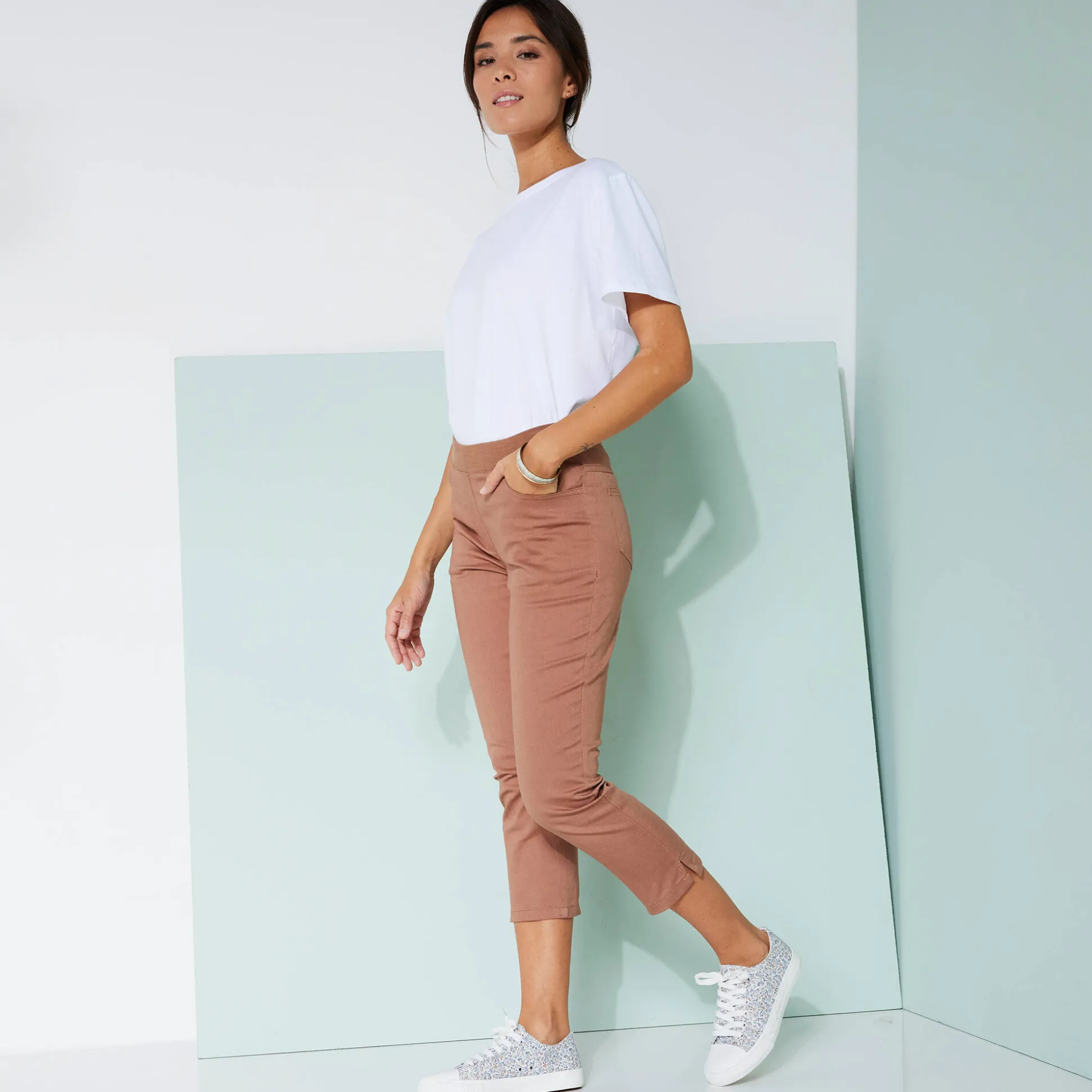 3/4-broek met elastische taille