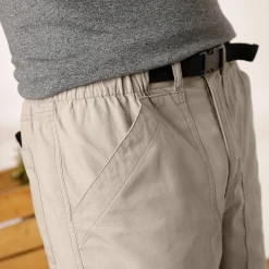 Broek met 3/4-elastische tailleband + bijpassende ceintuur