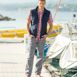 Broek met 3/4-elastische tailleband + bijpassende ceintuur