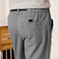 Broek met 3/4-elastische tailleband + bijpassende ceintuur