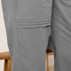 Broek met 3/4-elastische tailleband + bijpassende ceintuur