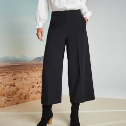 Broek met hoge taille, broekrokeffect