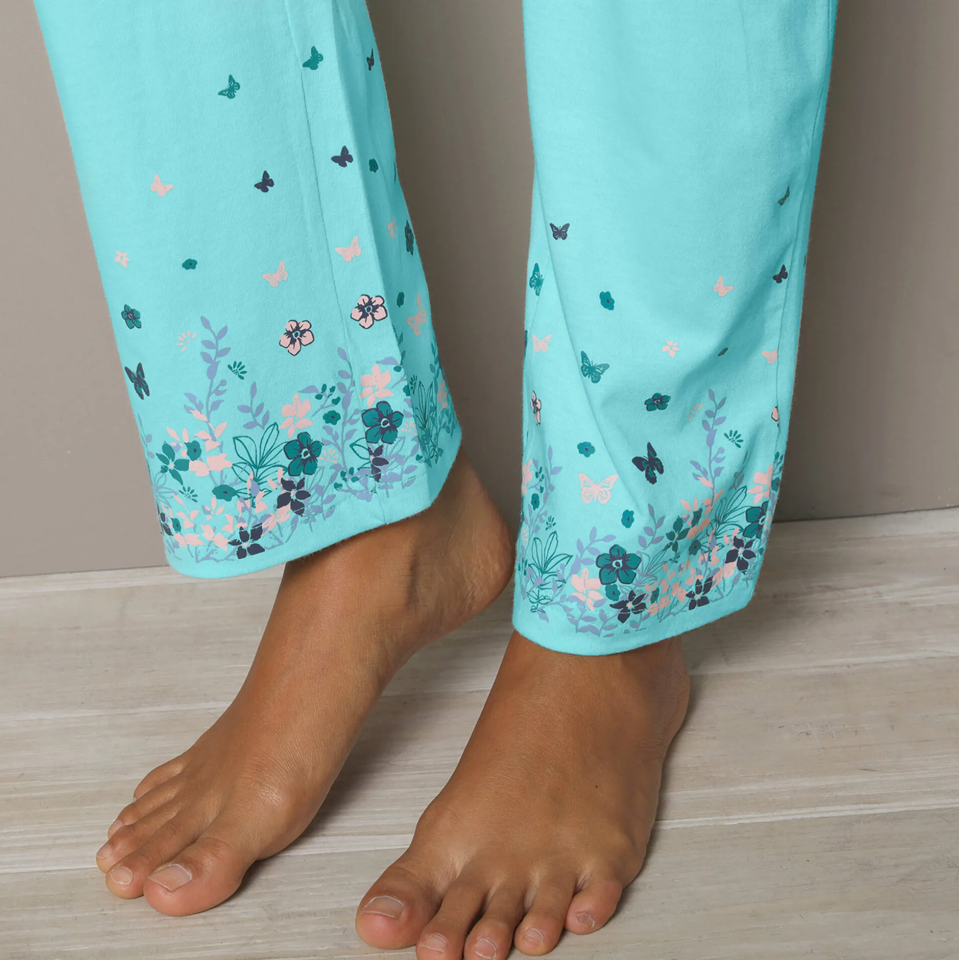 Broek met landelijke print onderaan - katoenjersey