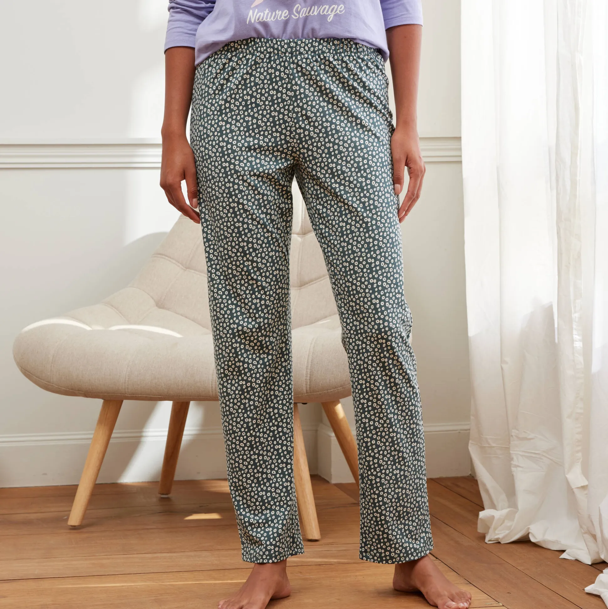 Broek met "Nature Sauvage" print